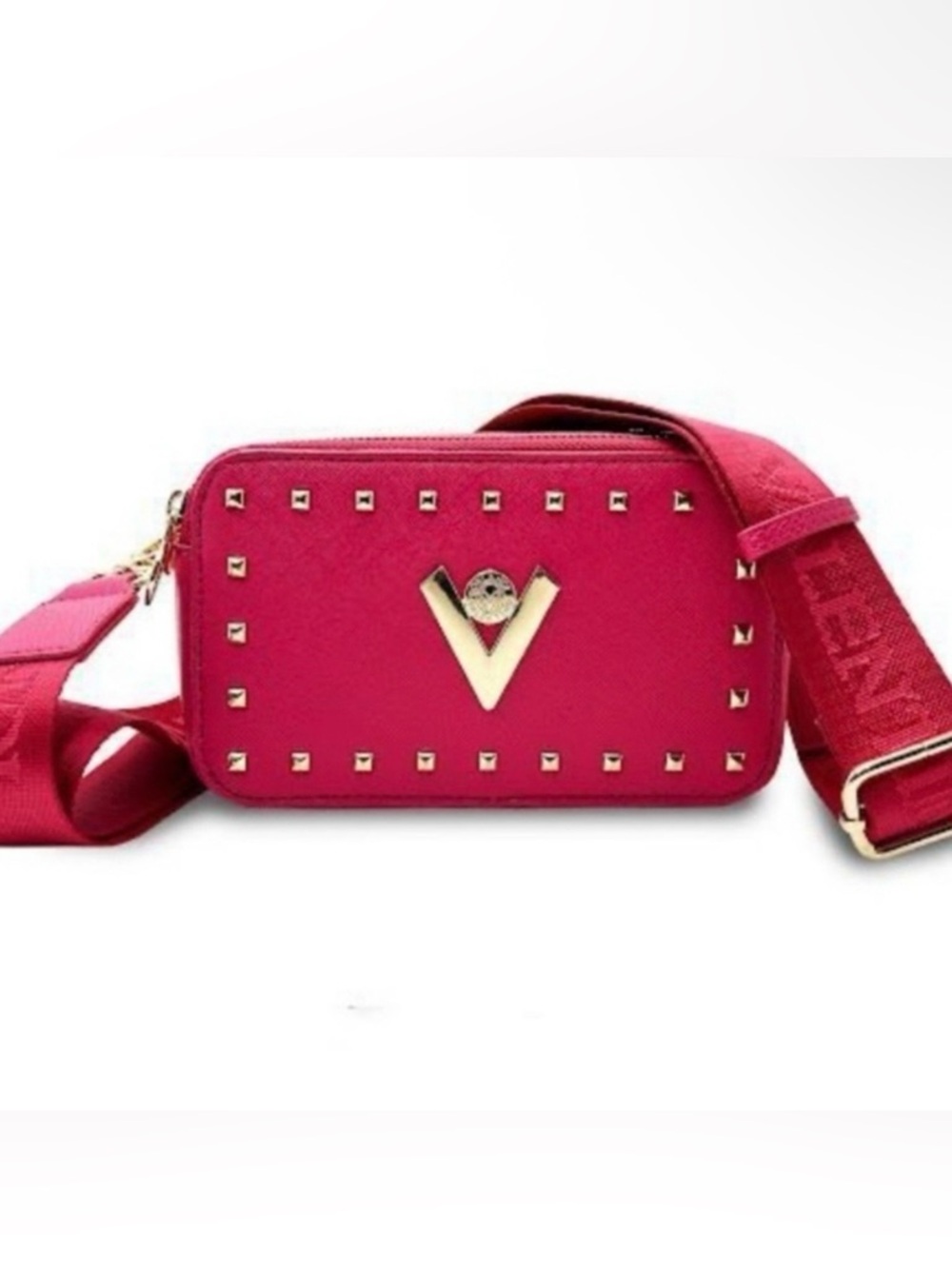 Valentino Hot Pink Studded Crossbody Bag